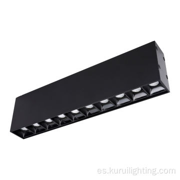 Luz de rejilla empotrada LED de aluminio negro de 20W